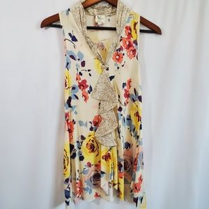 Anthropologie floral tank top